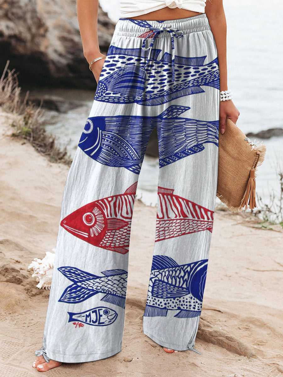 Olivia | Retro Fish Pants