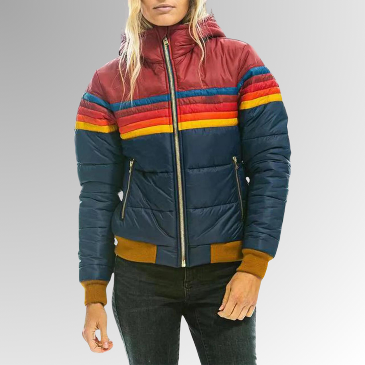 Lena | Retro Stripe Hoodie Jacket