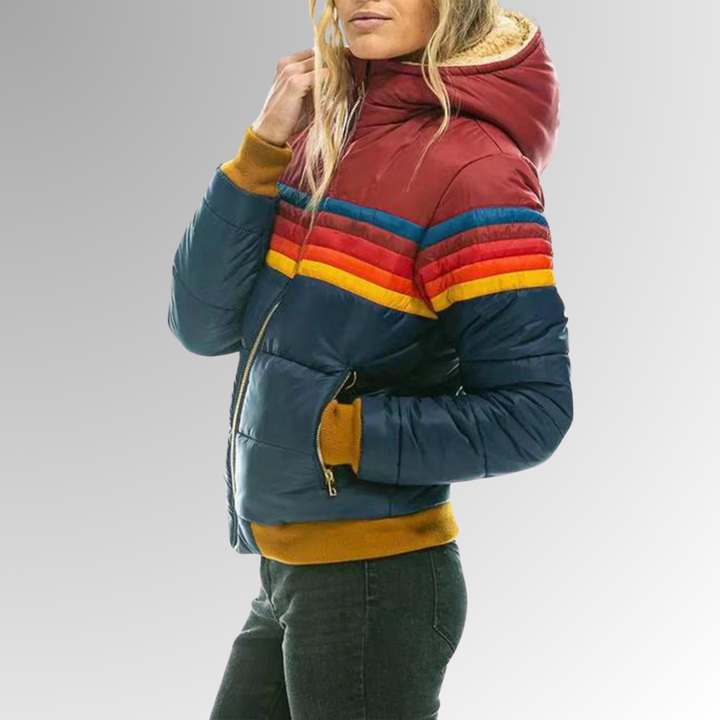 Lena | Retro Stripe Hoodie Jacket