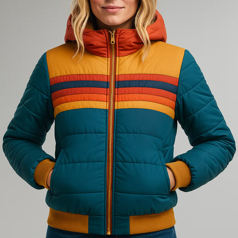 Lena | Retro Stripe Hoodie Jacket