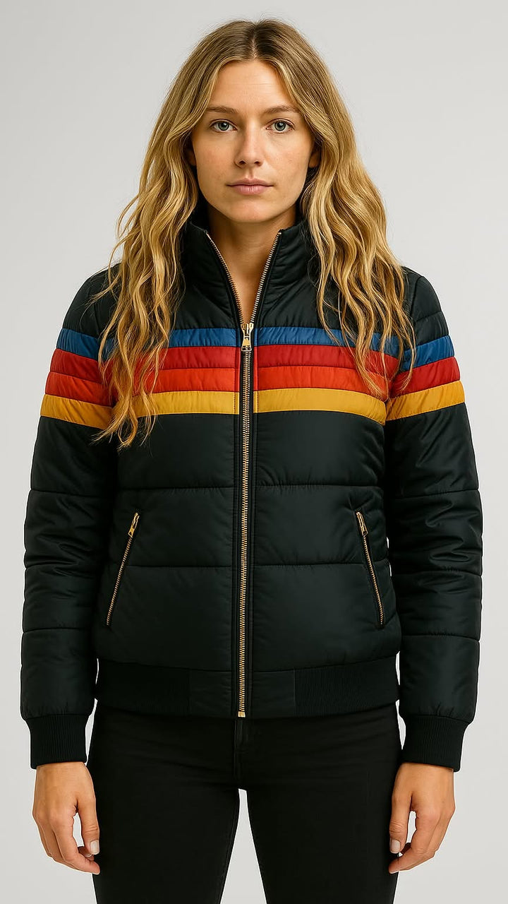 Lena | Retro Stripe Hoodie Jacket