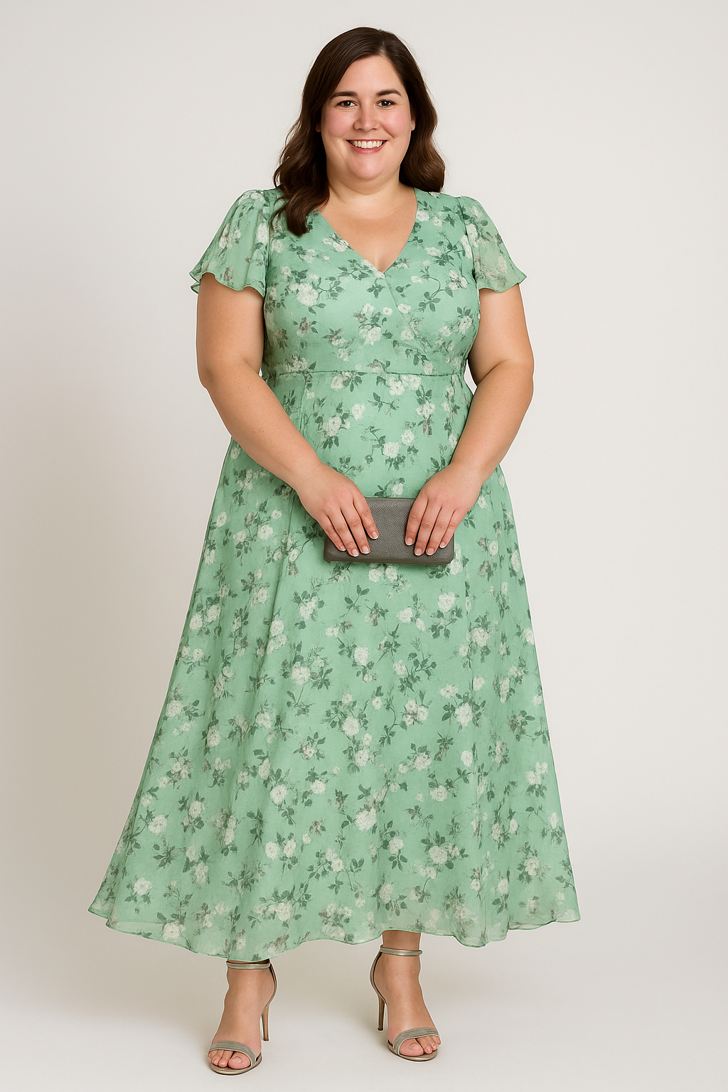 The Poppy | Floral V-neck Tummy Covering Dress