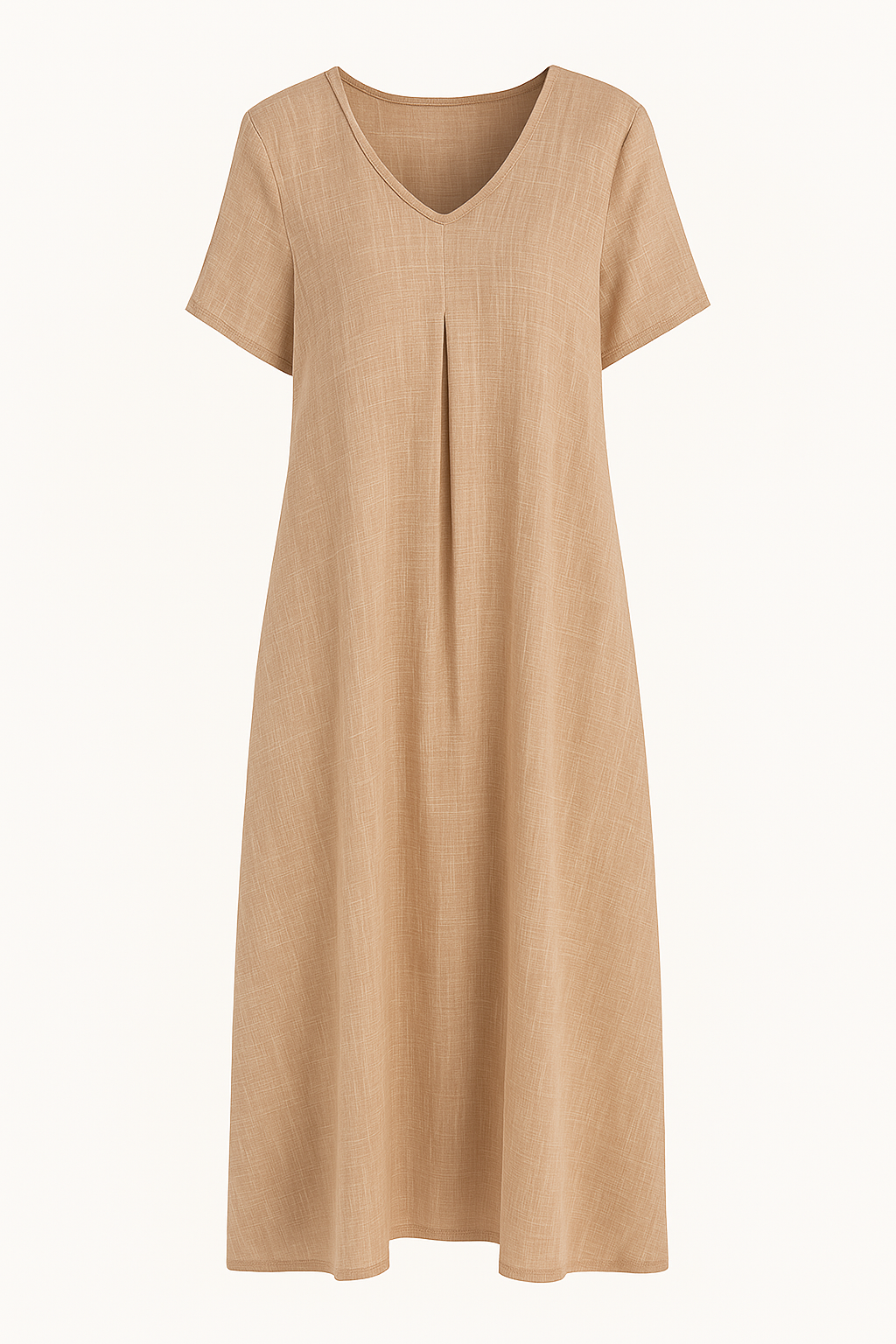 The Suri  | Casual Linen V-Neck Tummy Covering Dress