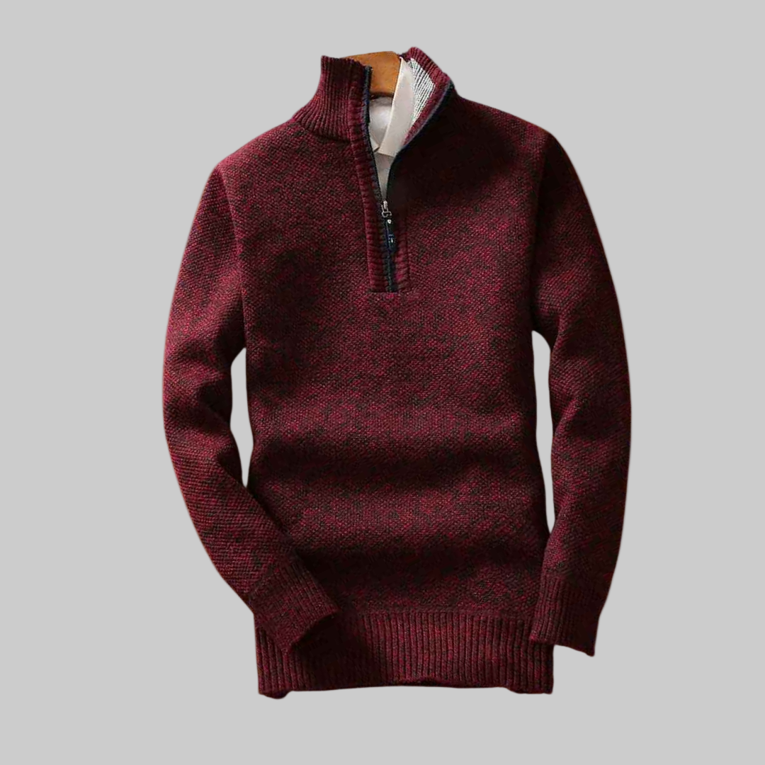 Anthony | Textured Half Zip Sweater