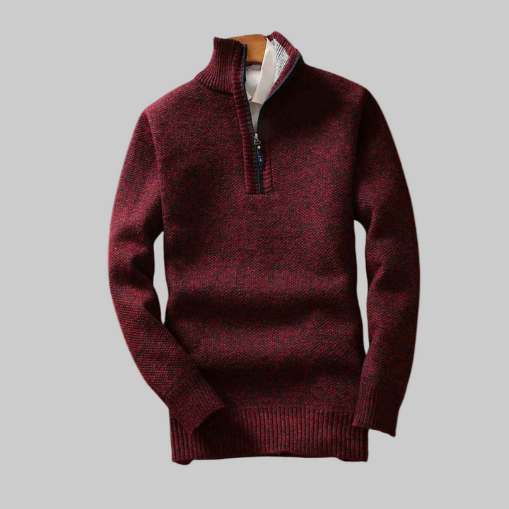 Anthony | Textured Half Zip Sweater