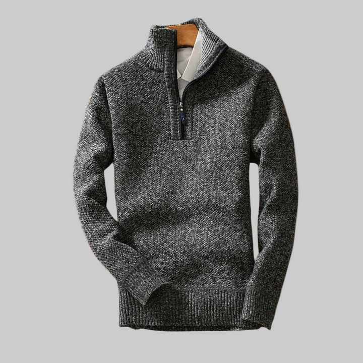Anthony | Textured Half Zip Sweater