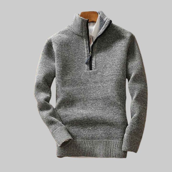 Anthony | Textured Half Zip Sweater