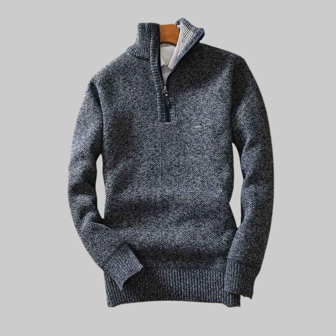 Anthony | Textured Half Zip Sweater