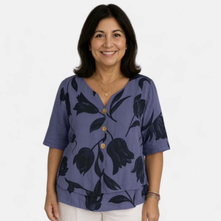 The Elara | Flattering Floral Blouse