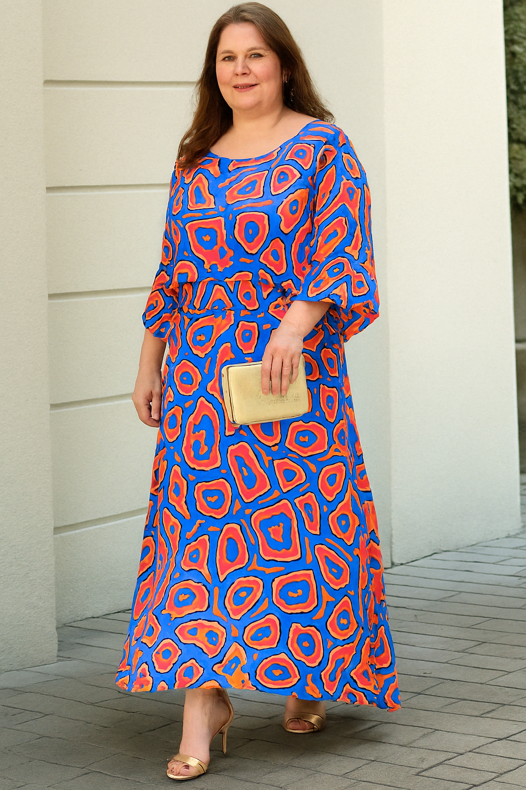 The Nora | Retro Abstract Tummy Covering Dress