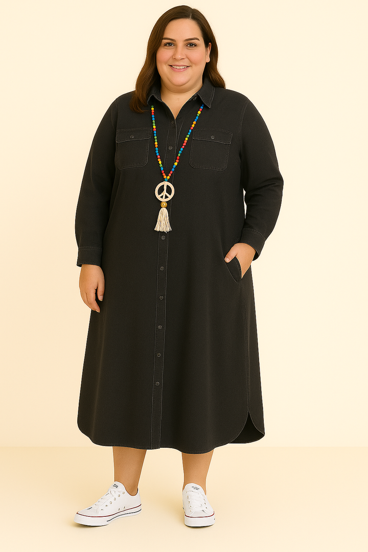 The Naya | Denim Style Tummy Covering Dress
