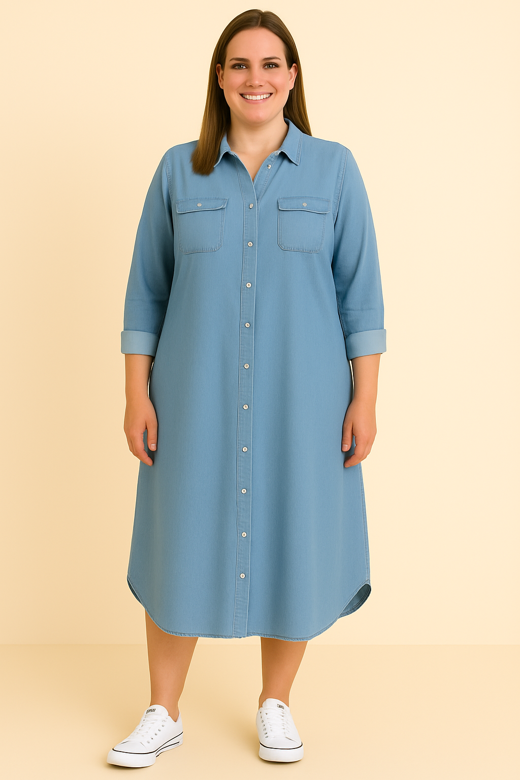 The Naya | Denim Style Tummy Covering Dress