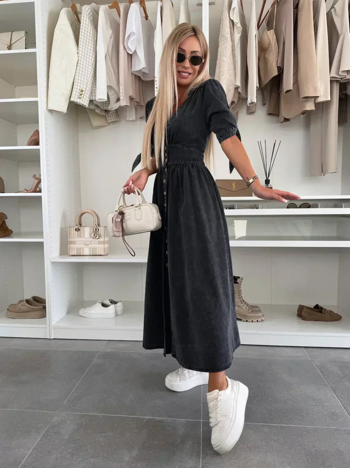 The Luna Bright Denim Dress